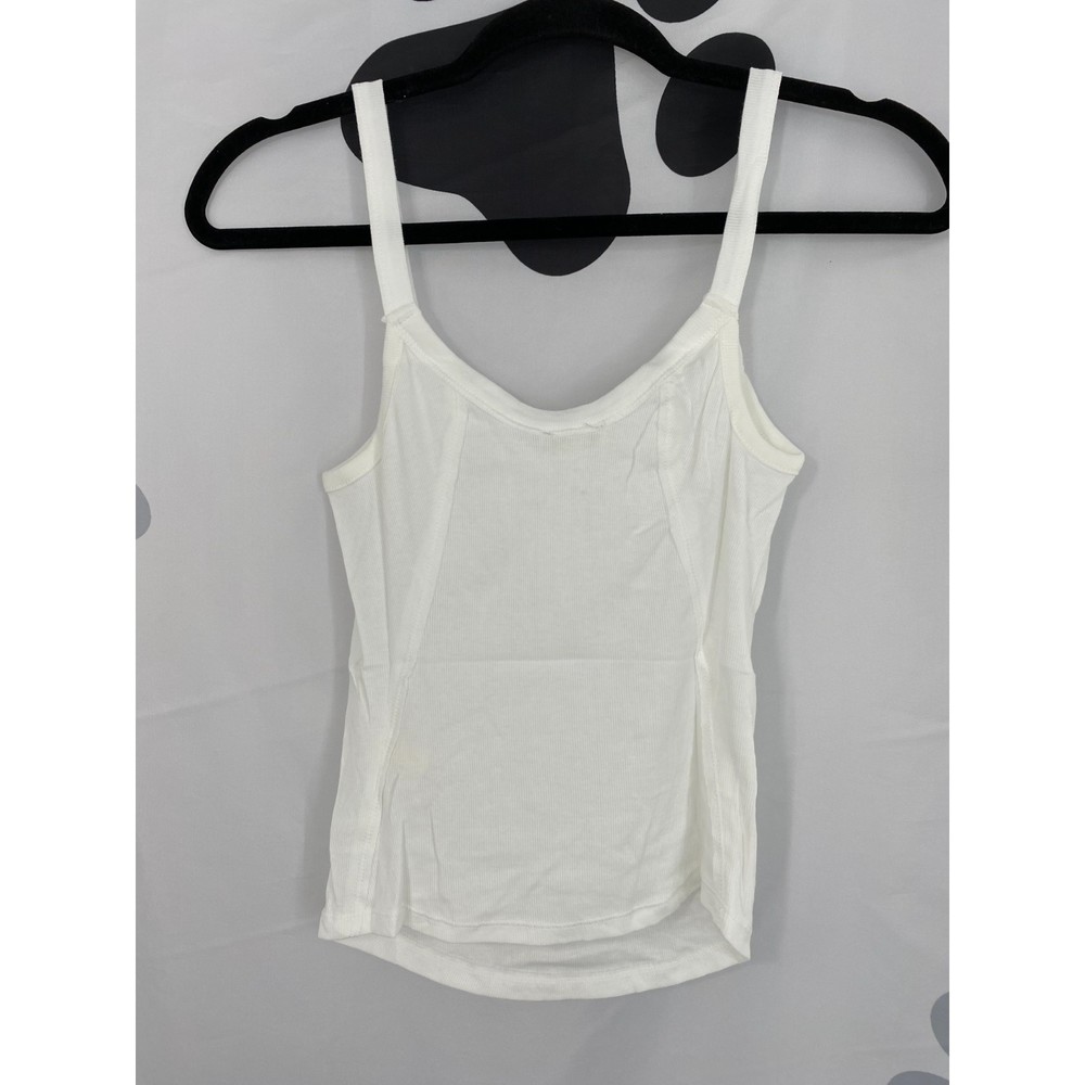 Free People NWT Alia Tank Scoop Neck Sleeveless Ribbed Layering Top White XS New - Picture 4 of 11
